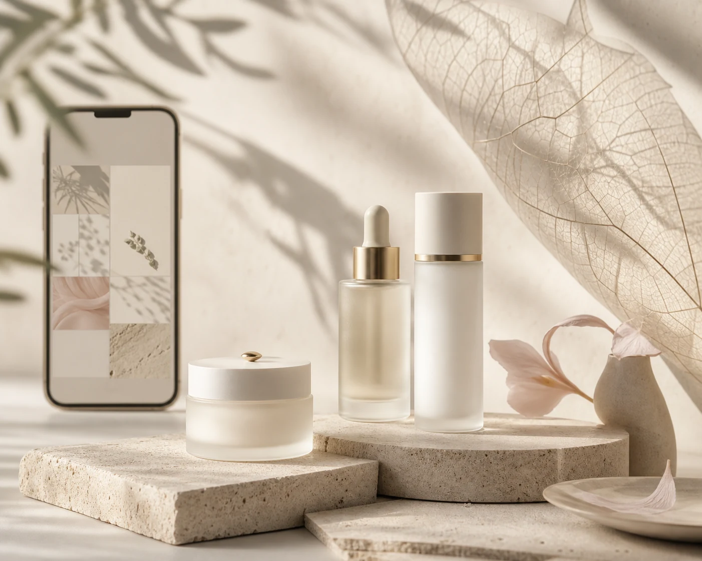 Rua Skincare için hazırlanan editoryal ürün ve sosyal medya görseli